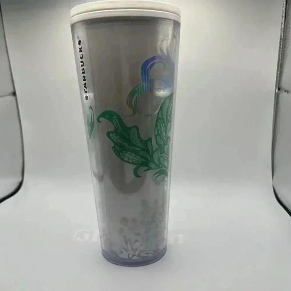 Starbucks Siren Mermaid Venti Tumbler 24 oz Cup Iridescent Green Spring No Straw - Picture 3 of 7